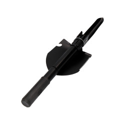 Pala plegable multifuncional de acero color negro 9,5 x 41,5 cm