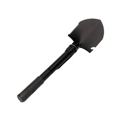 Pala plegable multifuncional de acero color negro 9,5 x 41,5 cm