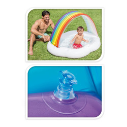 Piscina hinchable infantil modelo arcoíris, 142 x 84 x 119 cm