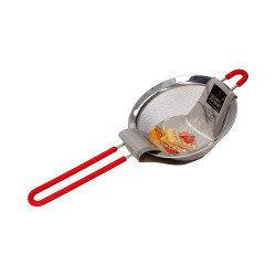 Colador inoxidable con mango de silicona 13.5 cm