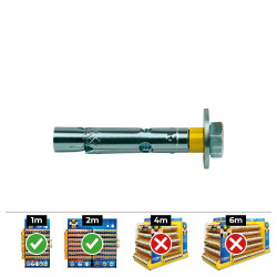Caja 30 unidades anclaje dynabolt tornillo m6 ø8 x60mm zincado