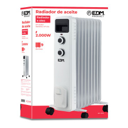 Radiador de aceite 2000 w con 9 elementos, 41 x 25 x 60 cm