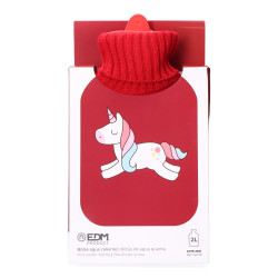 Bolsa de agua caliente 2 l modelo roja unicornio