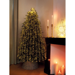 Guirnalda fija micro led para árbol de 180 cm, 408 leds, luz cálida, exterior