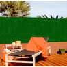 Seto artificial pvc verde bicolor hoja ancha 110 varillas, 1 x 3 m
