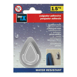 Colgador resistente al agua modelo gota cromo (blister)