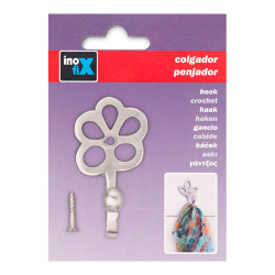 Colgador de laton modelo flor niquel (blister)