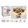 Guirnalda a pilas, multifunción, uso exterior, blanco cálido, cable negro, 96 leds, 7,50 m