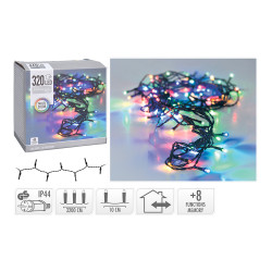 Guirnalda multifunción, uso exterior, multicolor, 320 leds, 27 m