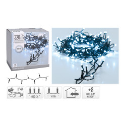 Guirnalda multifuncion 320 leds blanco frio exterior 27 m
