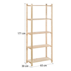 Estanteria pino serie natura sin barniz 100% pefc cert 171 x 65 x 30 cm