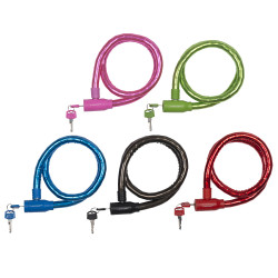 Candado de cable, antirrobo, colores surtidos, ø18 mm x 65 cm