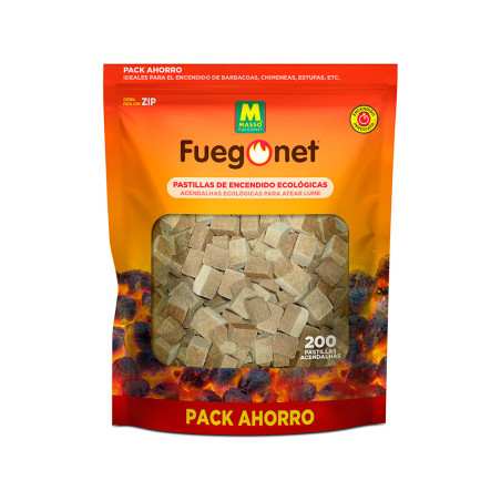 200 unid. pastillas ecológicas de encendido fuegonet 231281n massó