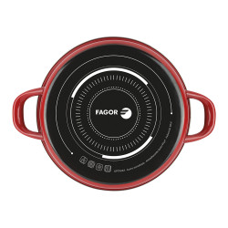 Tartera acero esmaltado aisi 430 optimax roja ø24 cm