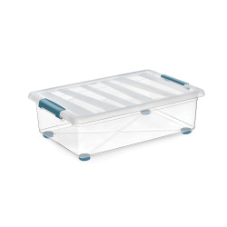 Caja katla transparente 28l con ruedas y asas ergonomicas 59 x 39 x 18,5 cm
