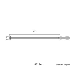 Varilla portaperiódicos aluminio con mango de madera