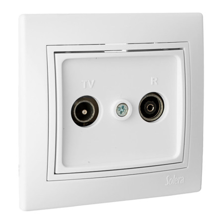 Toma de señal para tv y radio color blanco serie europa solera erp47u