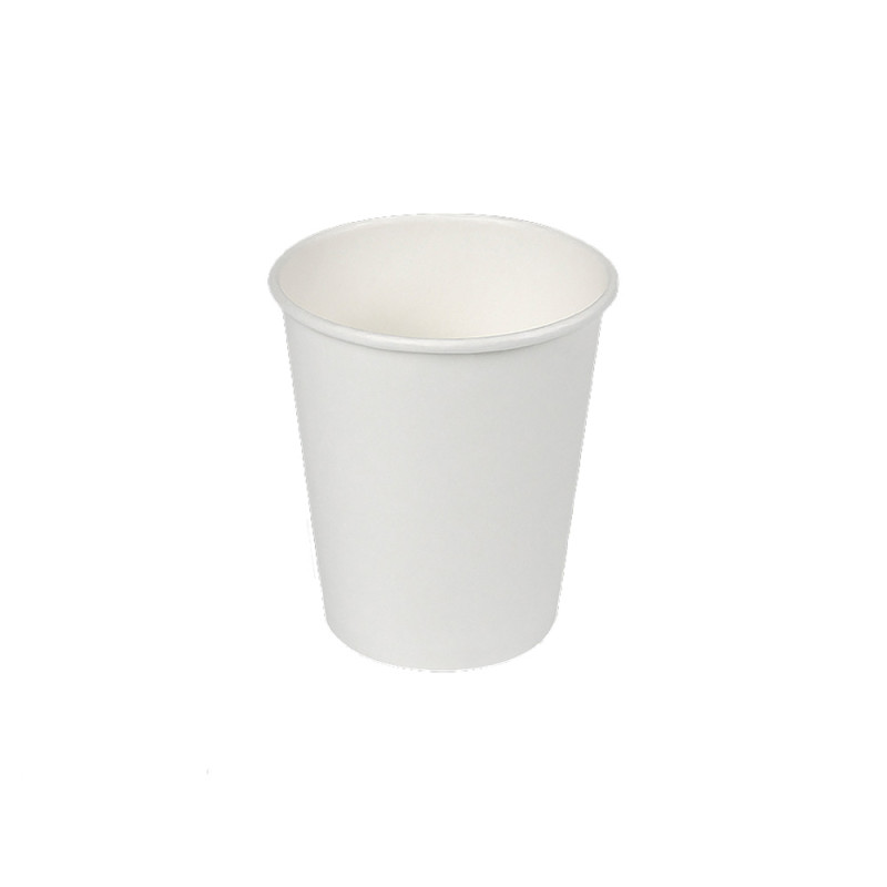 Pack con 50 unid. vasos de cartón blancos 200cc best products green