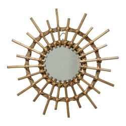 Espejo de mimbre con forma de sol, modelos variados, ø40 x 2,5 cm