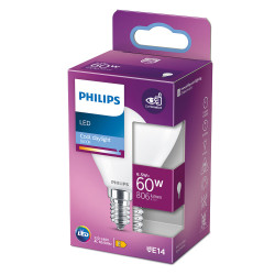 Bombilla esferica led e14 6,5 w 806 lm 6500 k luz fria ø4,5 x 8 cm