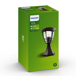 Aplique exterior creek e27 60 w sin bombilla, color negro, pedestal