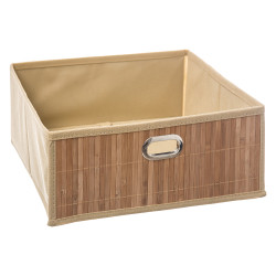 Cesta para mueble de almacenaje bambú natural 31x31x13.5cm