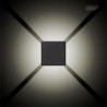 Aplique led cuadrado 4 proyecciones 6 w 516 lm 3000 k luz calida ip54 11.5 x 11.5 x 5 cm