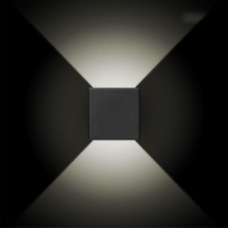 Aplique led cuadrado con 2 proyecciones 3 w 237 lm 4000 k luz dia ip54 11.5 x 11.5 x 5 cm