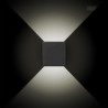 Aplique led cuadrado con 2 proyecciones 3 w 237 lm 4000 k luz dia ip54 11.5 x 11.5 x 5 cm