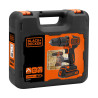 Kit taladro percutor 18 v con 2 baterías de litio y cargador