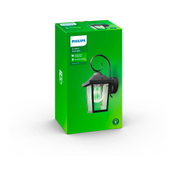 Aplique exterior buzzard e27 60 w sin bombilla, color negro, luz hacia abajo