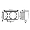 Faro de trabajo rectangular 6 led, 1200 lm, 18w, 10 - 30v