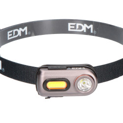 Linterna led frontal recargable, 2 leds 400 lm 5 w, 63 x 25 x 33 mm