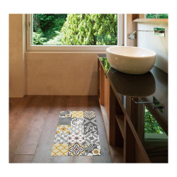 Alfombra vinílica croma patch gris-ambar 45 x 75 cm