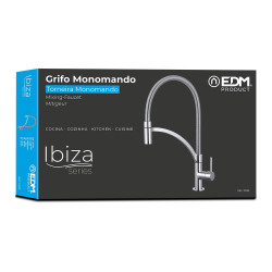 Grifo monomando de cocina caño alto serie ibiza