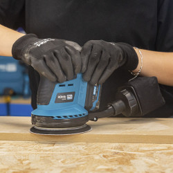 Lijadora excentrica brushless 20 v sin batería ni cargador, 13 x 30 x 15 cm