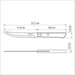 Cuchillos de asado polywood castaño 12,7 cm expositor 60 uds