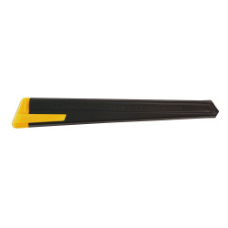 Cúter 180 black con bloqueo automático, mango metálico y cuchilla de 9 mm