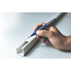 Marcador permanente de tinta para agujeros profundos azul