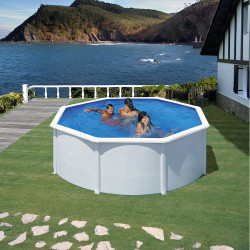 Piscina redonda de pared de acero con chapa blanca 350 x 120 cm