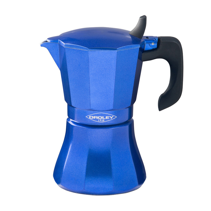 Cafetera de aluminio de 9 tazas modelo "petra" color azul
