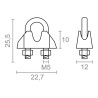 Sujetacable din-741 sjt01, acero galvanizado, m5 1/4". 2 unidades