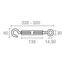 Tensor gancho-anilla din-1480 tns01, acero galvanizado, m12
