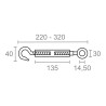 Tensor gancho-anilla din-1480 tns01, acero galvanizado, m12
