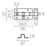 Pasador ps15, acero inoxidable, 45 mm