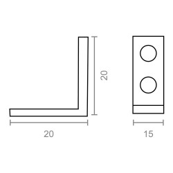 Ángulo refuerzo an02, acero zincado, 20 x 20 x 15 mm. 4 unidades