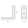 Ángulo refuerzo an02, acero zincado, 80 x 80 x 15 mm. 4 unidades