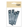 Placa recta unión plc02, acero zincado, 100 x 15 x 2 mm. 4 unidades