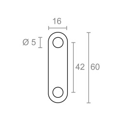 Placa recta unión plc14, acero inoxidable, 60 x 16 x 1,5 mm. 4 unidades