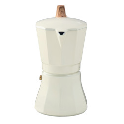 Cafetera petra crema de aluminio de 6 tazas